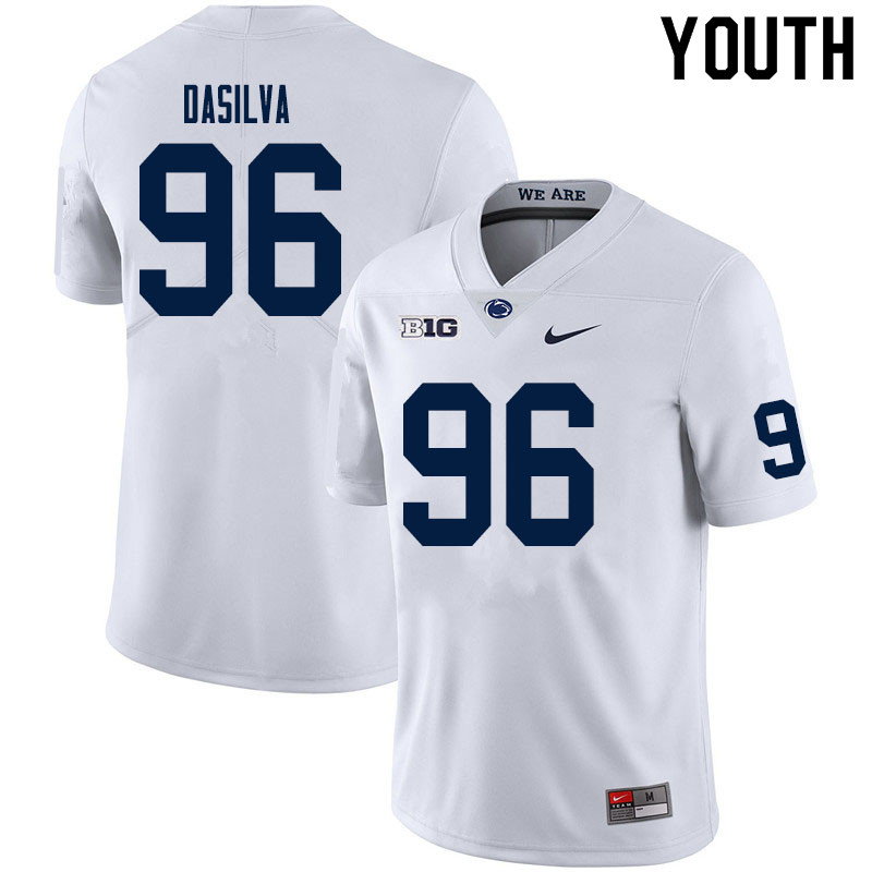 Youth #96 Anthony DaSilva Penn State Nittany Lions College Football Jerseys Sale-White